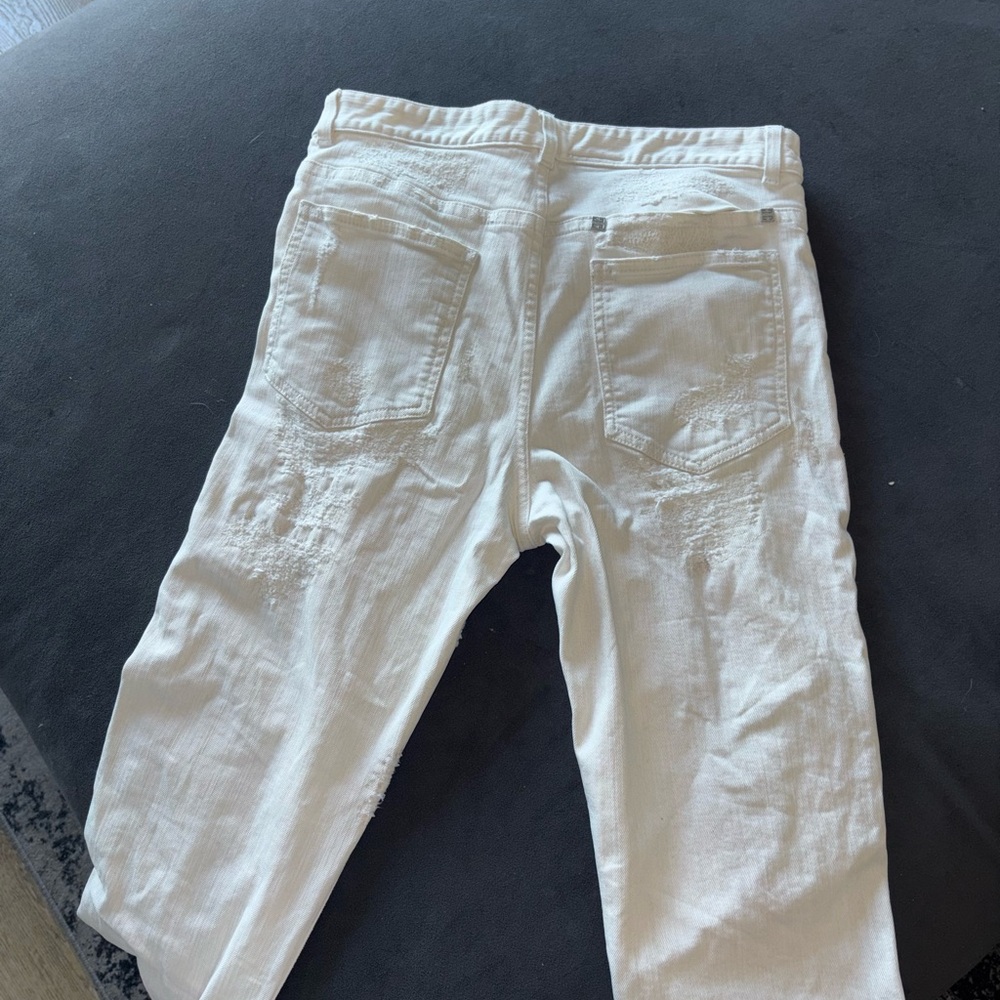 Givenchy Cream Distressed Jeans